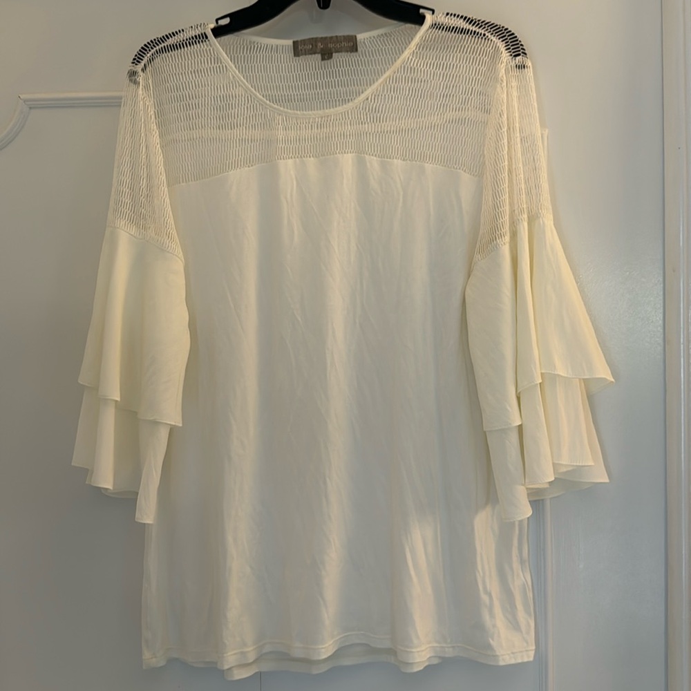 Lola and Sophie white top, size L